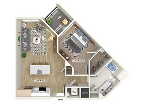a floor plan of a two bedroom apartment